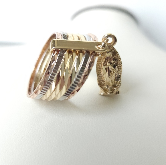 Ring set size 10 virgen de Guadalupe Gold plated - Picture 5 of 11